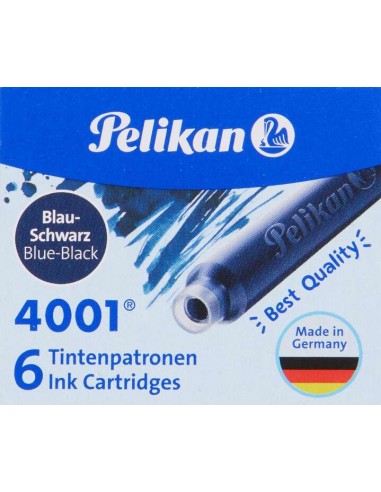 Pelikan Caixa de 6 Cartuchos 4001 TP/6 - Tinta de Alta Qualidade - Compatível com Canetas Tinteiro - Cor Azul/Preto