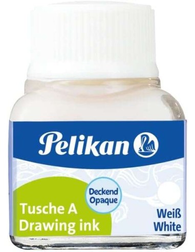 Pelikan Tinta China 523 10ml N.18 - 10ml - Resistente à Água - Secagem Rápida - Cor Branca
