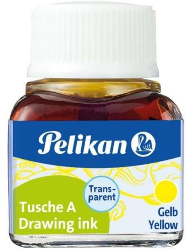 Pelikan Tinta China 523 10ml N.5 - Frasco de 10ml - Resistente à Água - Ideal para Desenho e Caligrafia - Cor Amarela