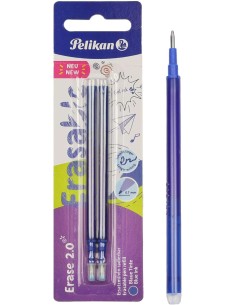 Pelikan Blister 2 Recarga para Borracha Erase 2.0 - Apresentação em Blister Card - Cor Azul