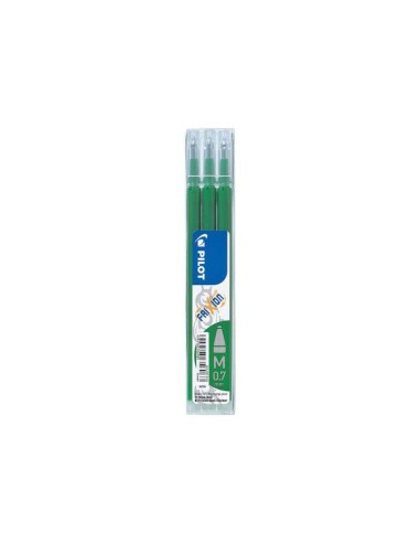 Pack de 3 Recargas Pilot para Frixion Ball / Frixion Clicker - Tinta Gel Apagável - Ponta de Bola 0.7mm - Traço 0.4mm - Cor Ver