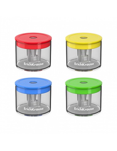 Erichkrause S-Keg Apontador com Depósito - 1 Orifício - Lâmina de Aço Carbono - Cores Sortidas