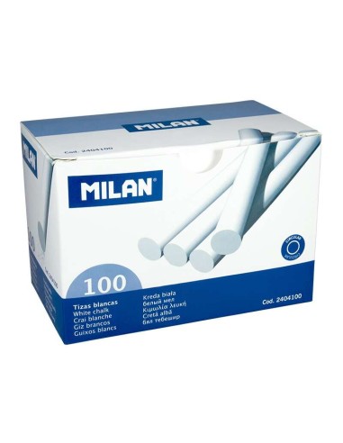 Milan Pacote de 100 Giz - Redondo - Não Contém Caseína - Cor Branca