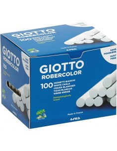 Giotto Robercolor Pack de 100 Giz Redondo - Testado Dermatologicamente - Compacto e Durável - Cor Branca
