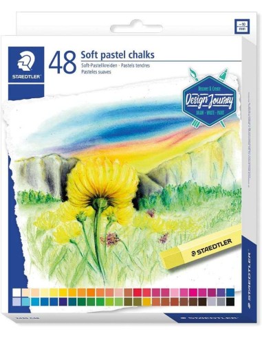 Staedtler 2430 Pack de 48 Pastéis Suaves - Excelentes para Misturar Cores - Resistência à Luminosidade - Cores Sortidas