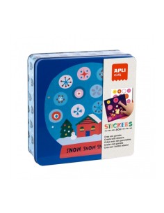 Jogo de Autocolantes de Natal Apli - Contém 8 folhas de autocolantes e 8 folhas para preencher - Estimula a Psicomotricidade Fi