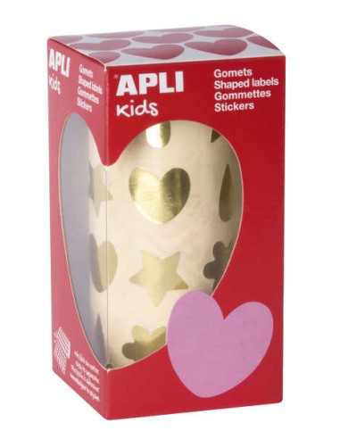 Apli Gomets Ouro Formas Sortidas - 720 Gomets por Rolo - Adesivo Base Água - Cumpre Normas EN-71 e FSC