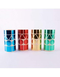 Apli Pack com 4 Rolos de Gomets Geométricos - 1081 Gomets por Rolo - Adesivo Permanente - 4.324 Gomets no Total - Ideais para E 2