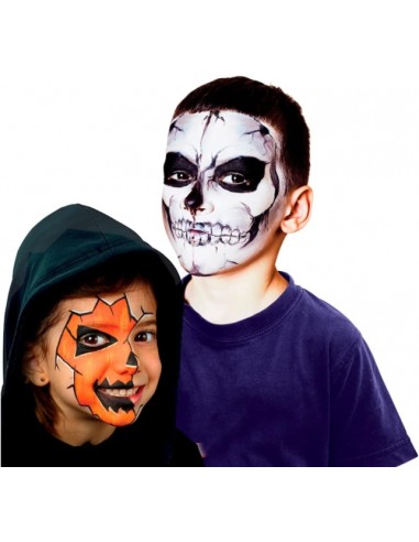 Alpino Fiesta Horror Pack de Maquiagem com 6 Bastões de Pintura Facial + Pincel + Tatuagens em Decalque + Lápis Delineador e 2 