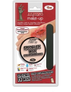 Alpino Special FX Wax Pote de Cera para Efeitos de Feridas, Deformações, Cicatrizes etc... - Contém Espátula Aplicadora - Lava-