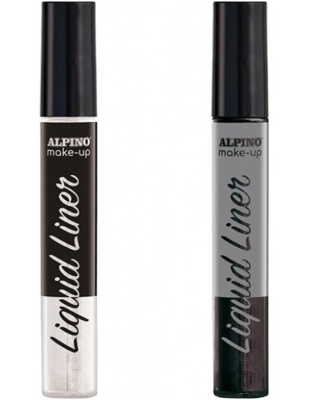 Alpino Make-up Liquid Liner Pack com 2 Frascos de Maquiagem Líquida com Aplicador - Sai com Água - Testado Dermatologicamente -
