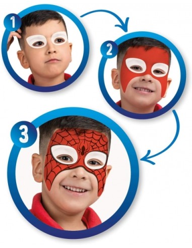 Alpino Fiesta Superheroes Pack de Maquiagem com 6 Bastões de Pintura Facial + Pincel + Tatuagens em Decalque + Lápis Delineador