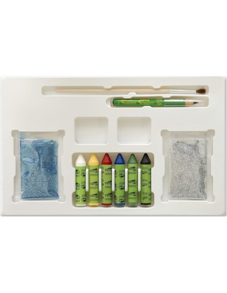 Alpino Fiesta Animais Pack de Maquiagem com 6 Bastões de Pintura Facial + Pincel + Tatuagens em Adesivo + Lápis Delineador e 2 