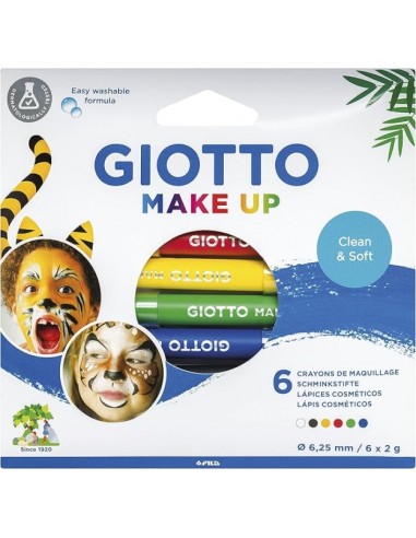 Giotto Make Up Classic Pack com 6 Lápis Cosméticos - Sai com Água - Dermatologicamente Testado - Cores Clássicas Sortidas.