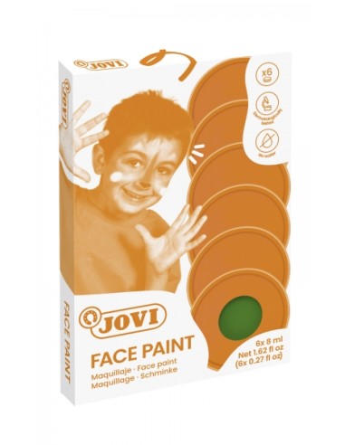 Jovi Estojo de 6 Potes Maquiagem Creme - Hipoalergênico - Base Gordurosa - Fácil Aplicação - Grande Cobertura - sem Parabenos -