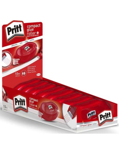 Rolo Adesivo Permanente Pritt Compact 8.4mm x 10m - Aplicação Limpa - Preciso e Reciclável