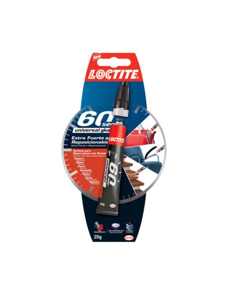 Loctite 60Seg Cola Extraforte 20g - Cola em 60 Segundos - Adesivo Reposicionável em Gel Transparente - Ideal para Superfícies V