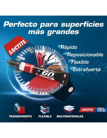 Loctite 60Seg Cola Extraforte 20g - Cola em 60 Segundos - Adesivo Reposicionável em Gel Transparente - Ideal para Superfícies V