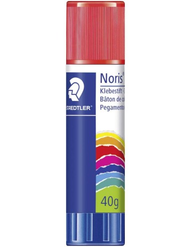 Staedtler Noris Expositor de 12 Bastões de Cola 40g - Sem Solventes - Uso Escolar - Cola Papel, Cartolina, Tecido etc.