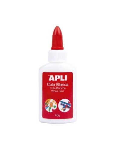 Apli Cola Branca Líquida 40g - Aplicador de Ponta - Livre de Solventes e Não Tóxica - Adequada para uso Escolar