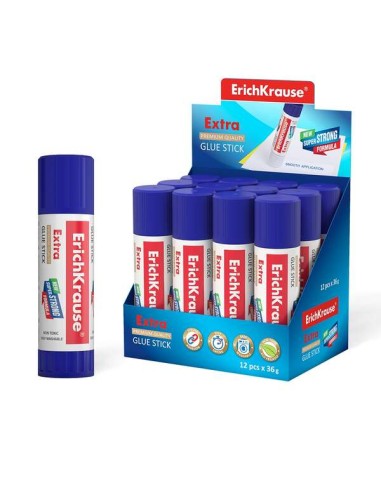 Erichkrause Cola em Bastão Extra 36g - Fórmula Super Forte - Consumo Econômico - Aderência Rápida e Fiável - Fácil de Lavar com