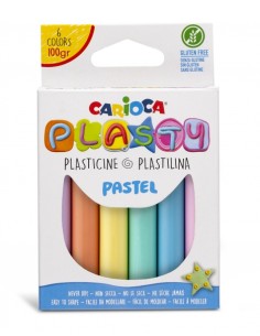 Carioca Pack de 6 Massas de Modelar Cores Pastel - Fácil de Usar - Não Seca - Reutilizável - Cores Brilhantes e Misturáveis - S
