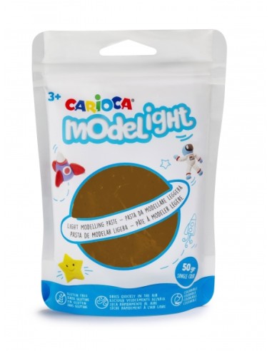 Pacote Carioca Modelight 50g Massa de Modelar - Super Leve - Elástica - Maleável - Seca ao Ar - Não Suja - Reutilizável com Águ