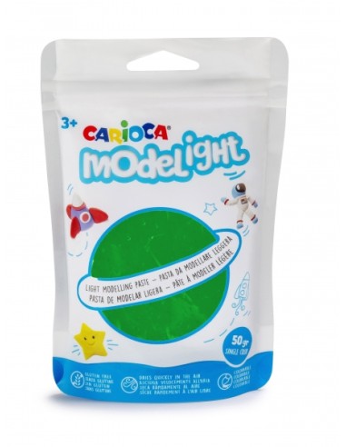 Pack Carioca Modelight Massa de Moldar - Super Leve - Elástica - Maleável - Seca ao Ar - Não Suja - Cores Brilhantes - sem Glút