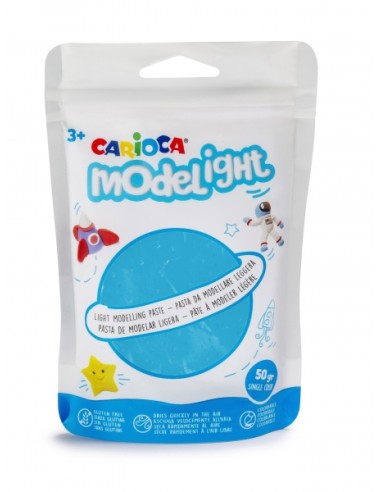 Carioca Modelight Pack de Massa de Moldar Super Leve - Elástica e Maleável - Seca ao Ar - Não Suja as Mãos - Reutilizável com Á