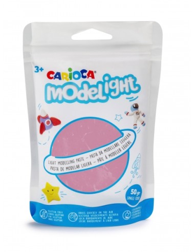 Carioca Modelight Pack de Massa de Modelar Super Leve - Elástica e Maleável - Seca ao Ar - Não Suja as Mãos - Reutilizável com 