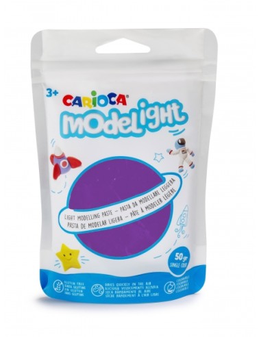 Carioca Modelight Pack de Massa de Modelar Super Leve - Elástica e Maleável - Seca ao Ar - Não Suja as Mãos - Reutilizável com 