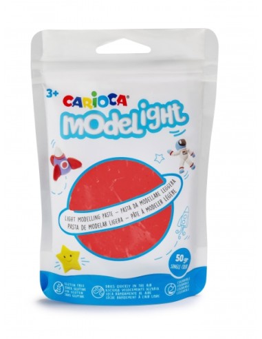 Carioca Modelight Pack de Massa de Modelar Super Leve - Elástica e Maleável - Seca ao Ar - Não Suja as Mãos - Reutilizável com 