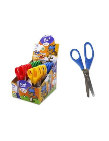Tesoura Escolar Bismark Bat 13cm - Ponta Redonda - Cores Sortidas