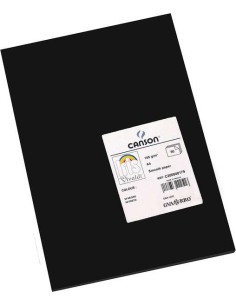 Canson Guarro Pacote de 50 Cartolinas Iris A4 de 185g - 21x29,7cm - Cor Preta