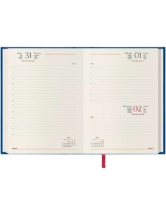 Dohe Brasilia Agenda Anual - Dia Página - Capa em Couro Sintético - Papel Amarelado - Sábado e Domingo na mesma Página - Tamanh 2