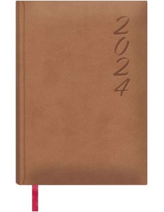 Dohe Brasilia Agenda Anual - Dia Página - Capa em Couro Sintético - Papel Amarelado - Sábado e Domingo na mesma Página - Tamanh