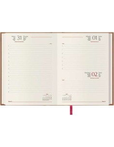 Dohe Brasilia Agenda Anual - Dia Página - Capa em Couro Sintético - Papel Amarelado - Sábado e Domingo na mesma Página - Tamanh 2