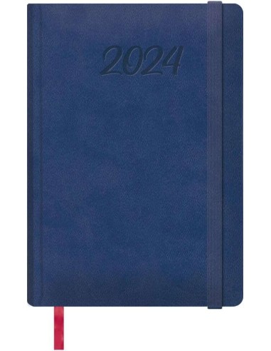 Dohe Manaos Agenda Anual - Dia Página - Capa em Couro Sintético - Fecho com Elástico - Sábado e Domingo na mesma Página - Taman