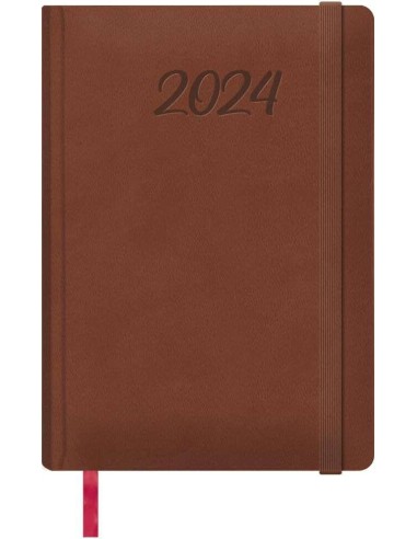 Dohe Manaos Agenda Anual - Dia Página - Capa em Pele Sintética - Fecho com Elástico - Sábado e Domingo na mesma Página - Tamanh