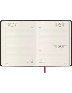 Dohe Manaos Agenda Anual - Dia Página - Capa em Couro Sintético - Fecho com Elástico - Sábado e Domingo na mesma Página - Taman 2