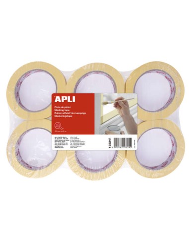 Apli Fita de Pintor 25mm x 45m - Adesivo de Alta Resistência - Fácil de Cortar - Ideal para Pintura e Decoração