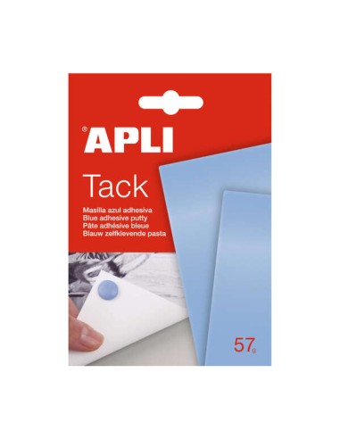 Apli Tack Massa Adesiva Azul 57g - Reutilizável - Não Deixa Resíduos - Fácil de Moldar Azul