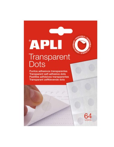 Apli Dot Pontos Adesivos Removíveis 64 U - Adesivo Removível - Fácil de Usar - Ideal para Artesanato e Escritório - Branco