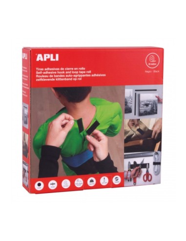Apli Dispensador de Fita Adesiva Gancho Loop - União Segura - Reutilizável - Resistência até 10 kg - Adesivo Acrílico de Alta Q