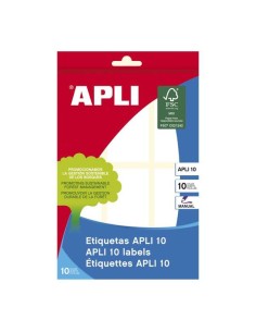 Apli Pack de 60 Etiquetas 34 x 67mm - Ideal para Escrever nelas - Adesivo Permanente - Cor Branca