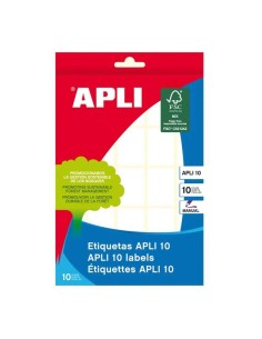 Apli Pacote de 250 Etiquetas Permanentes 19x27mm - Adequadas para Escrita Manual - Cor Branca