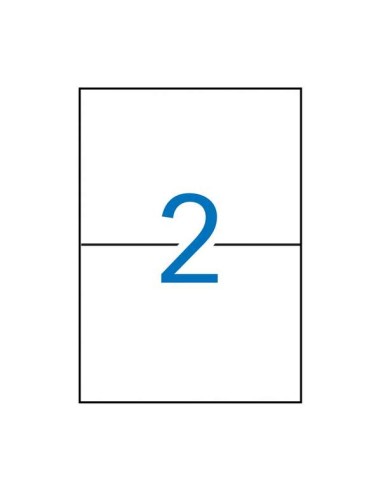 Apli Pacote de 200 Etiquetas Retangulares 210x148mm - 100 Folhas de 2 Etiquetas - Adesivo Permanente - Cantos Retos - Cor Branc
