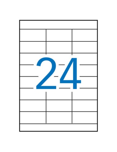 Apli Pack de 2.400 Etiquetas Retangulares 70x33,8mm - 100 Folhas com 24 Etiquetas - Adesivo Permanente - Cantos Retos - Cor Bra