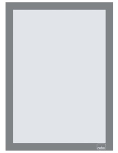 Nobo Pack de 2 Molduras Autoadesivas Magnéticas em Formato A4 - Colocação em Vertical ou Horizontal - Moldura de Cor Prateada 2