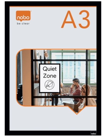 Nobo Pack de 2 Molduras Autoadesivas Magnéticas em Formato A3 - Colocação na Vertical ou Horizontal - Moldura de Cor Preta